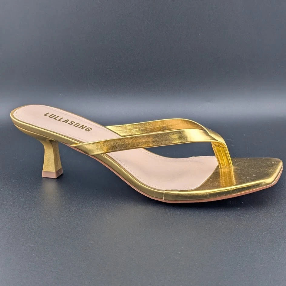 Women Flip Flop Low Kitten Heel Sandals Square Open Toe Thong Sandals Generic