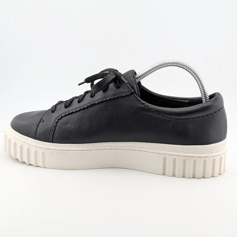 Clarks Women's Size 10W Mayhill Platform Walking Shoe in Black Leather SoleComfort.shoes