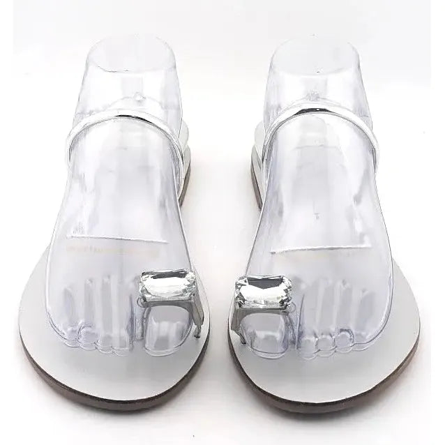 Womens Size 10/10.5 Rhinestone Bling Summer Jeweled Sandals Slip on Toe-Ring Flip Flop - SoleComfort.shoes