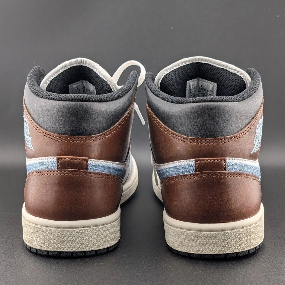Jordan 1 Retro SE Mid Size 9.5 -Brown Blue Grey FQ7831-142 Sample Shoe SoleComfort.shoes