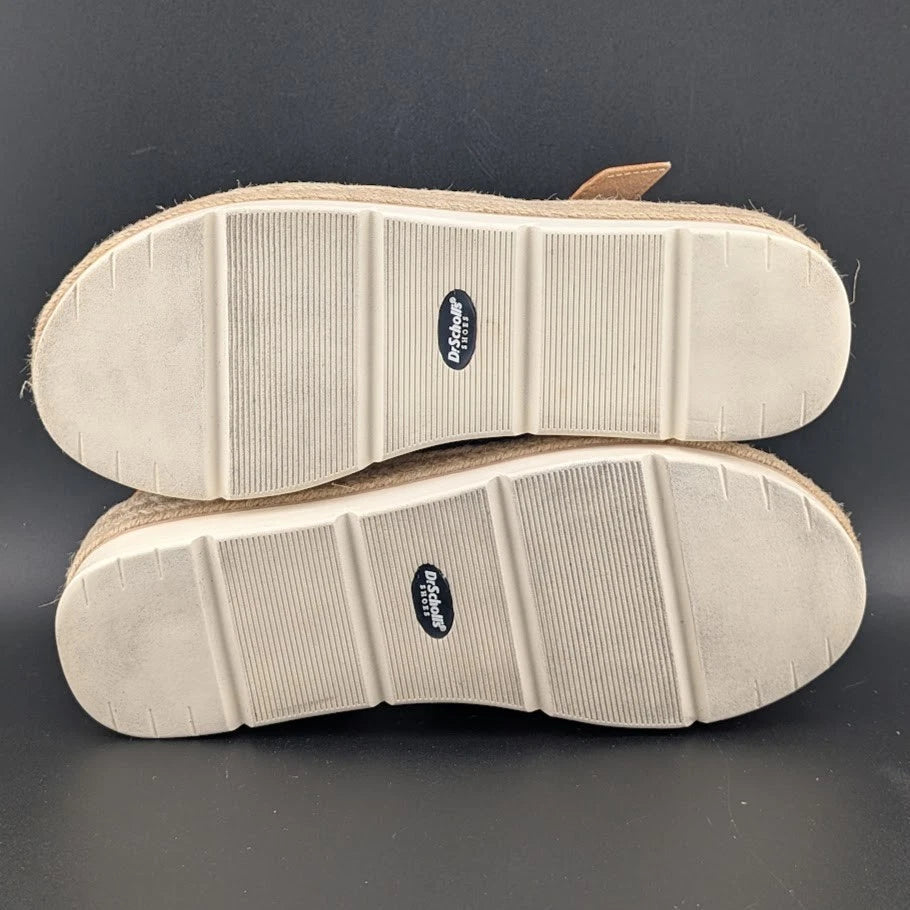 Dr. Scholl's Women Size 7 Once Twice Espadrille Wedge Sandal Tan Platform Shoe SoleComfort.shoes