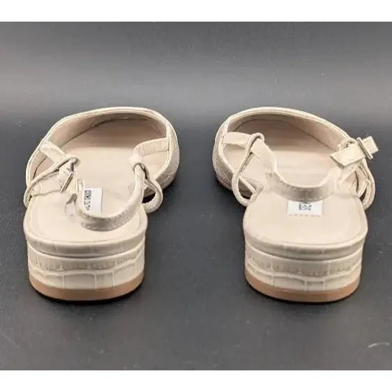 Pre-owned Steve Madden Size 7.5 Womens Belinda Toe Cap Flat Dressy Slingbacks Shoes - SoleComfort.shoes