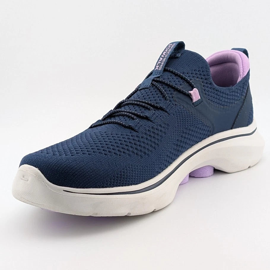 Women's Skechers Size 6.5 GO WALK 7 Abie Slip-in Sneaker 125225 Navy/Lavender Skechers