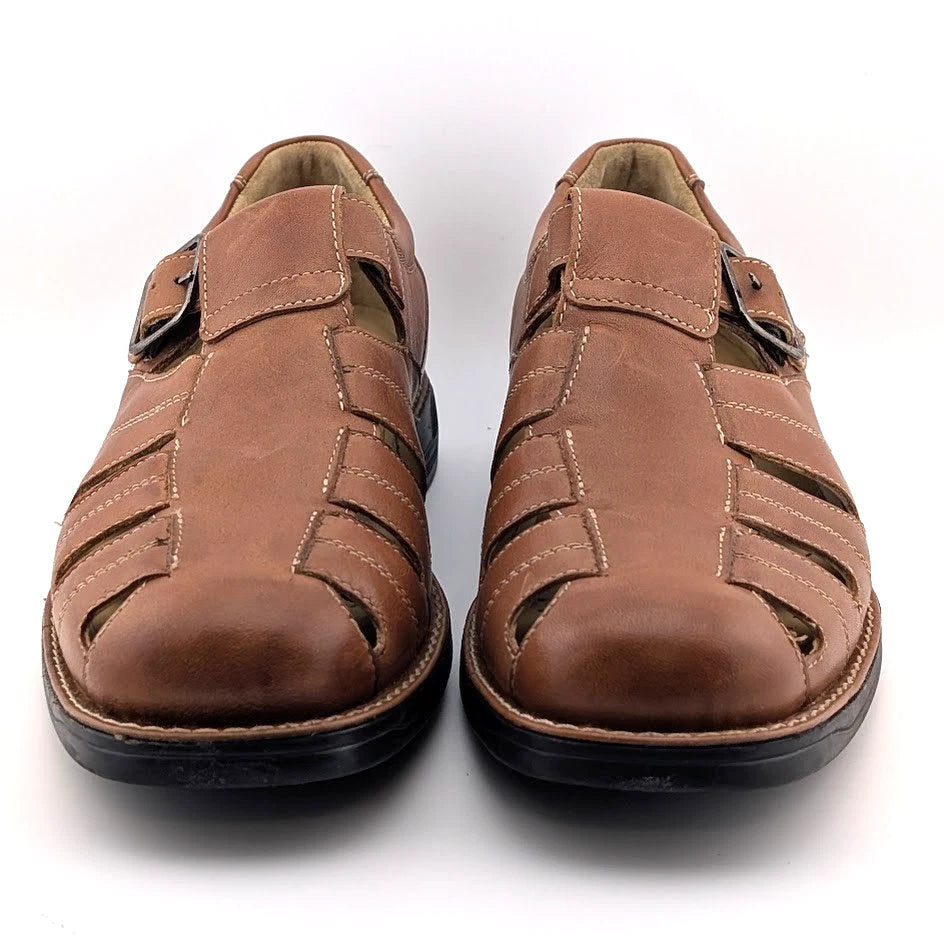 Johnston & Murphy Fisherman Men's size 10.5M Sandal Shoes Brown Leather Outdoor Johnston & Murphy