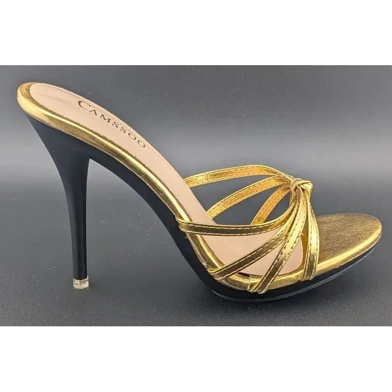CAMSSOO Women's Size 6M Platform Heeled Mules Stiletto Sandals Open Toe Slip On - SoleComfort.shoes