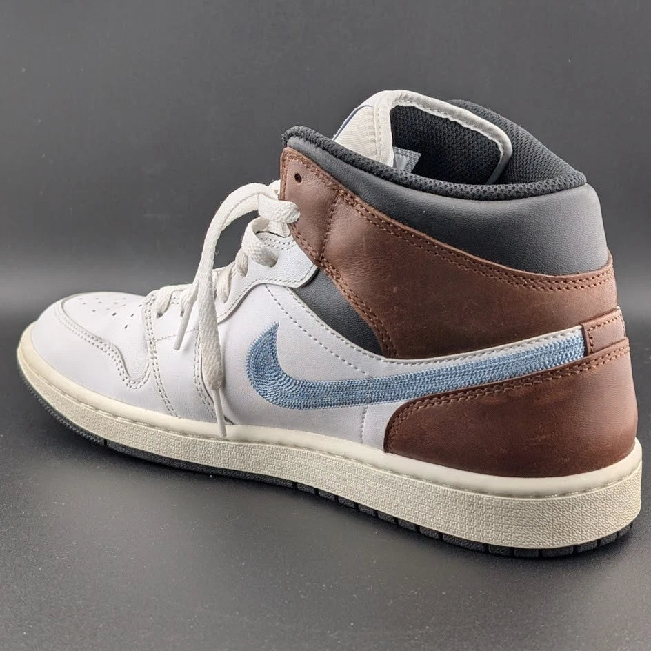 Jordan 1 Retro SE Mid Size 9.5 -Brown Blue Grey FQ7831-142 Sample Shoe SoleComfort.shoes