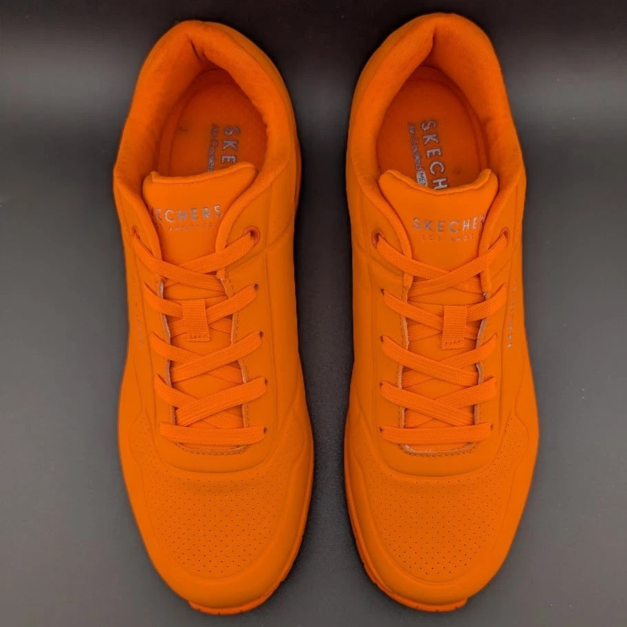Skechers Womens Size 11 Uno-Night Shades Sneaker Shoes Neon Orange *FOOTBALL FAN Skechers