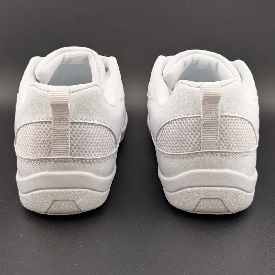 Smapavic Womens Size 7 ( EU 37) White Faux Leather Athletic Cheer Sneaker Shoes SoleComfort.shoes