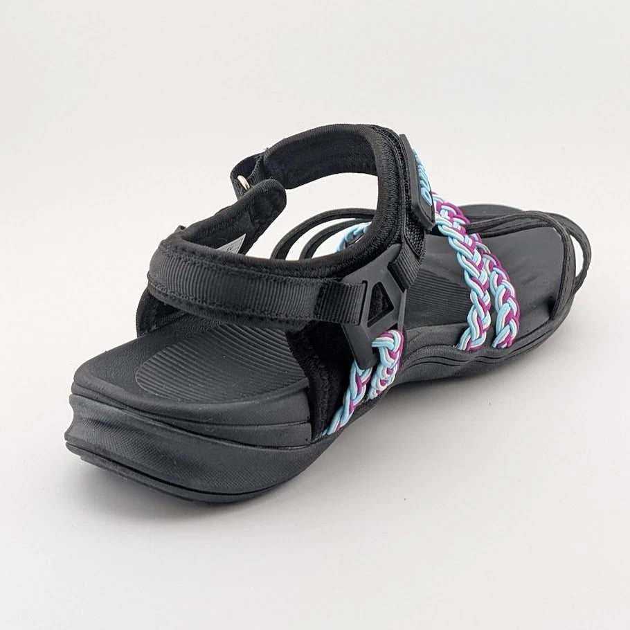 DUINN Size 38 (US 7-7.5) Wos Hiking Sport Walk Sandal Adjustable Straps Black SoleComfort.shoes