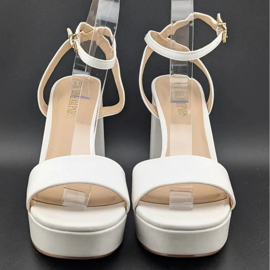 Dream Pairs Women Sz 9.5 White Platform Chunky Heels Pumps College Style Party Wedding Dream Pairs