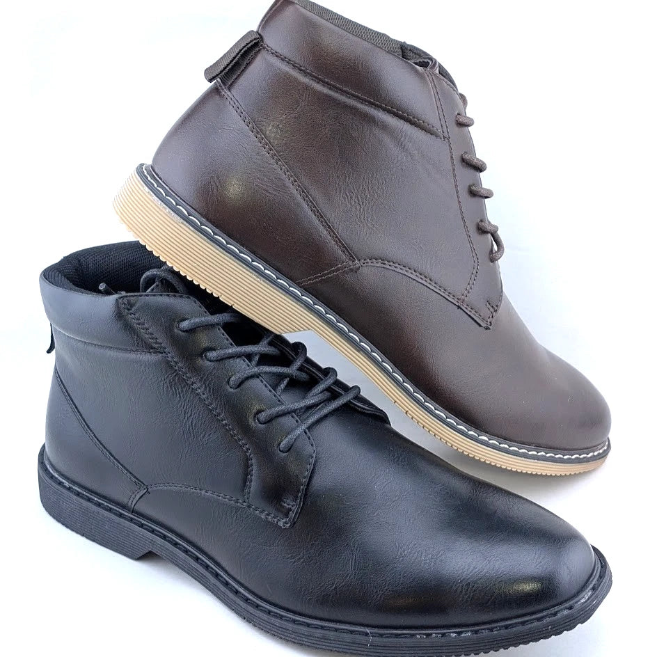 London Fog LFM-Tyler Chukka Boot Brown or Black Vegan Leather London Fog