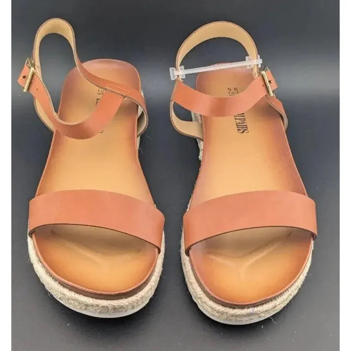 DREAM PAIRS 9.5 Women's Platform Espadrille Wedge Sandals Round Toe Causal Shoes - SoleComfort.shoes