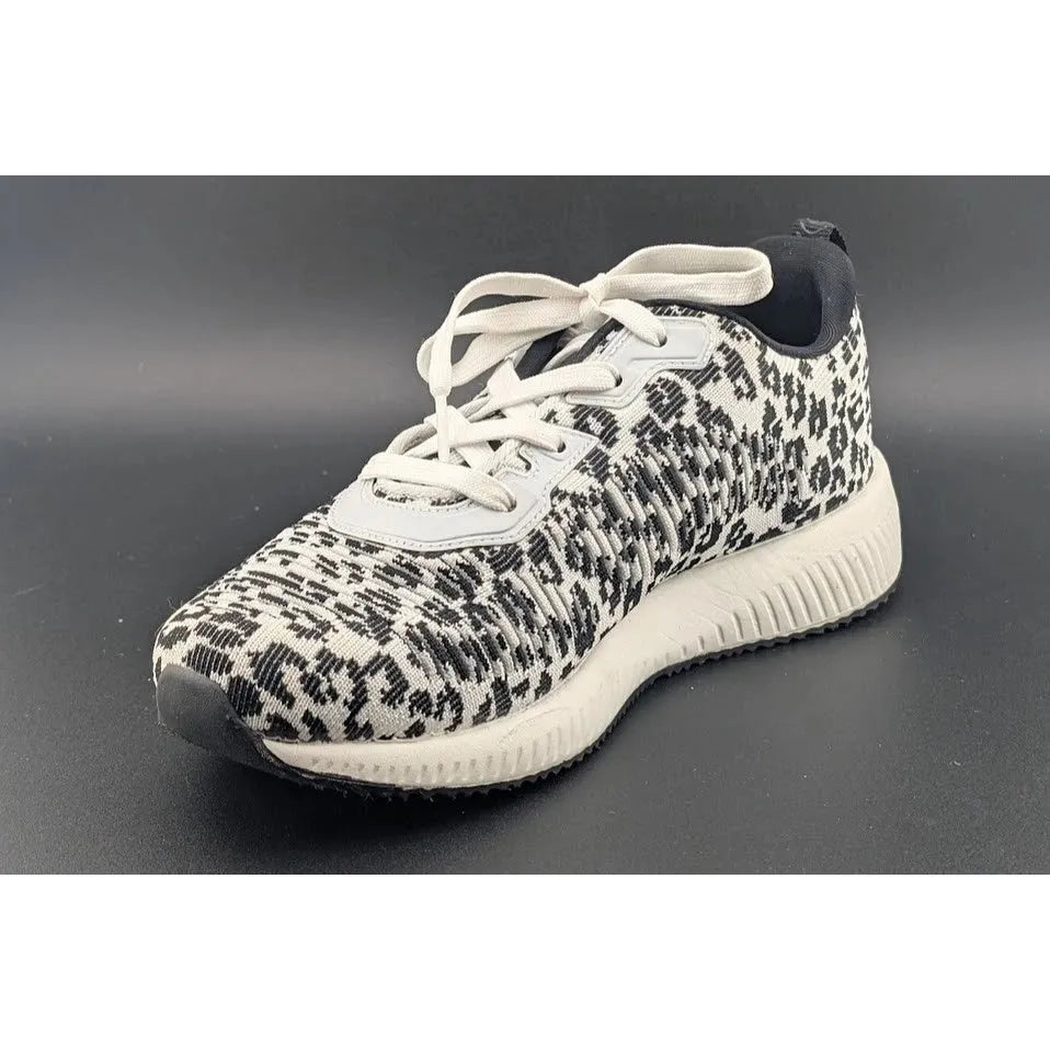 Skechers Bob's Squad Women's Size 6.5 Mighty Cat Running Shoes Leopard Sneakers SoleComfort.shoes