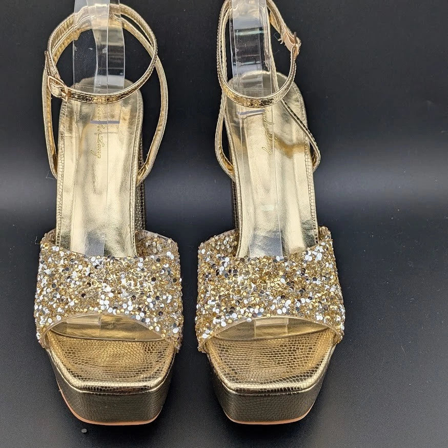 Elisabet Tang Size 9.5 Chunky Block Platform 5-in Heel Sandal w/ Open Square Toe SoleComfort.shoes