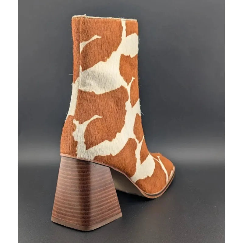 NEW Steve Madden Size 10 Nara-C Real Calf Hair-Mid Calf Chunky Heel Boots Shoes Steve Madden