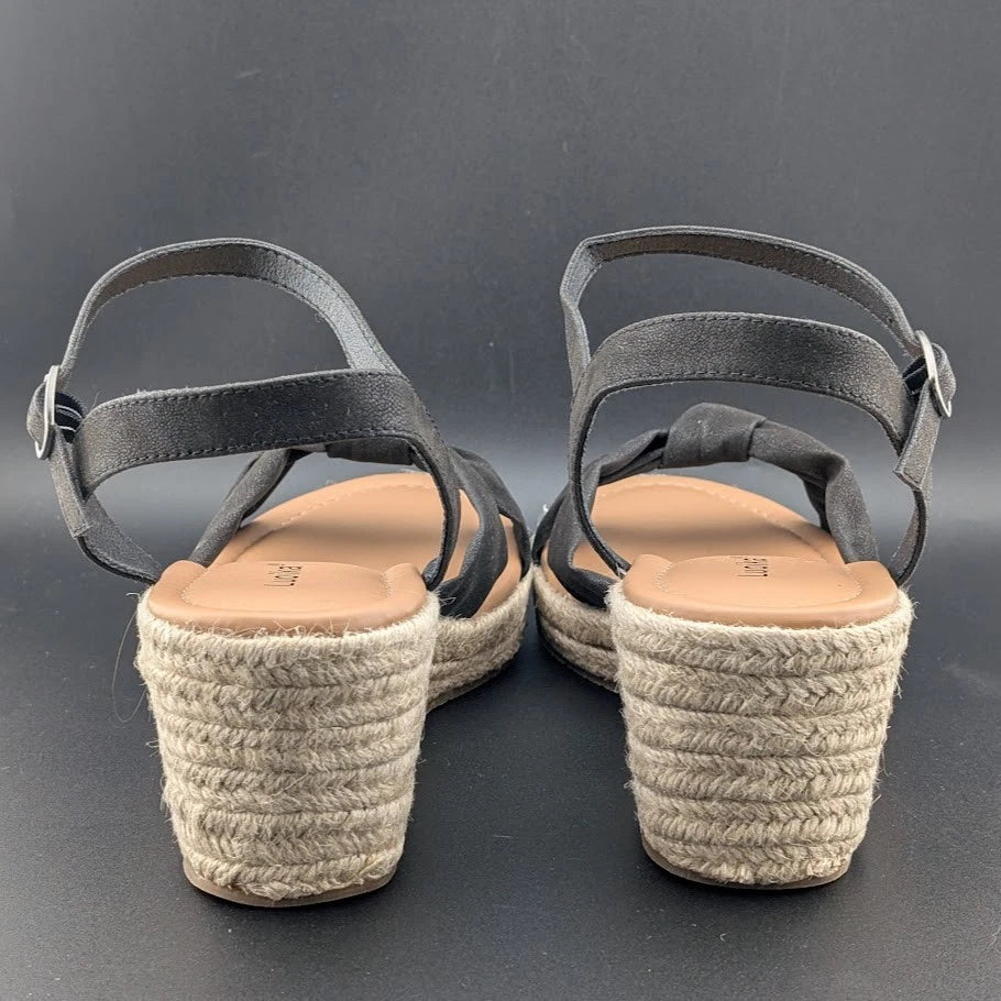 Luoika 9.5 Wide Womens Open Toe Espadrille Wedge Tie Lace Up Ankle Platforms. SoleComfort.shoes