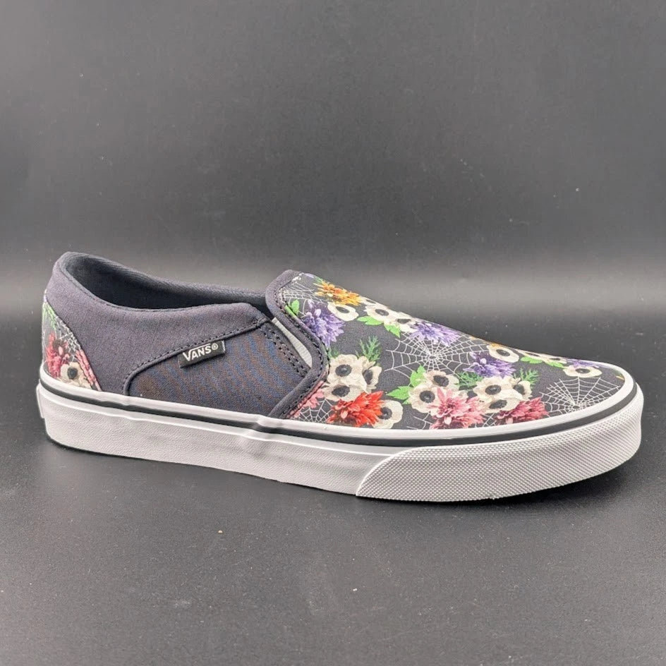 Vans Women's Size 9 Asher Floral Web Nine Iron Slip-On Shoes - Textile SoleComfort.shoes