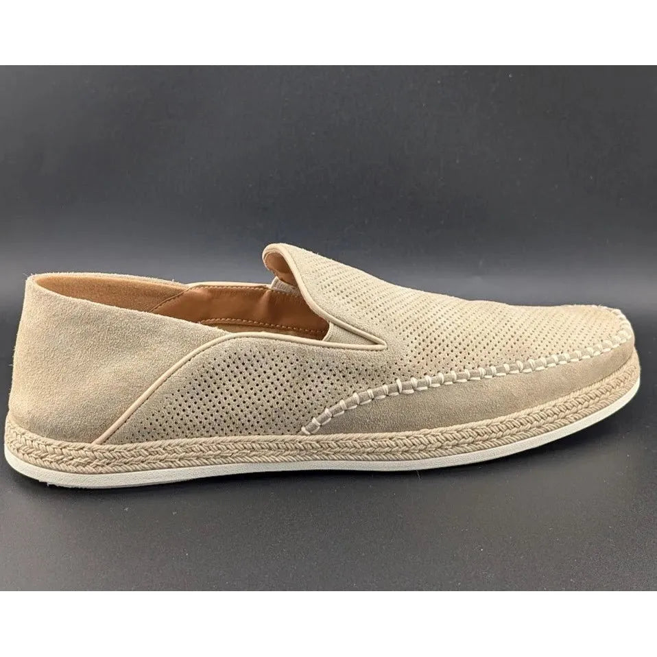 Steve Madden Men's Size 9.5 Caydenn Espadrille Off- White Leather Slip-On SoleComfort.shoes