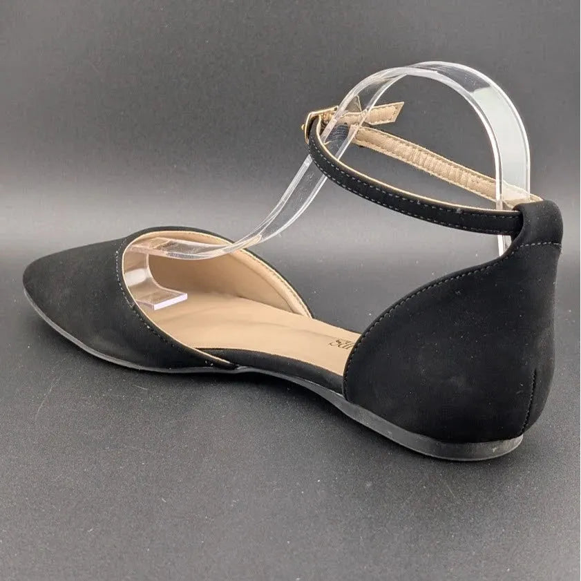 Women Size 8 D'Orsay Dress Flat Ankle Strap Wedge Pump Toe Ankle Strap SoleComfort.shoes