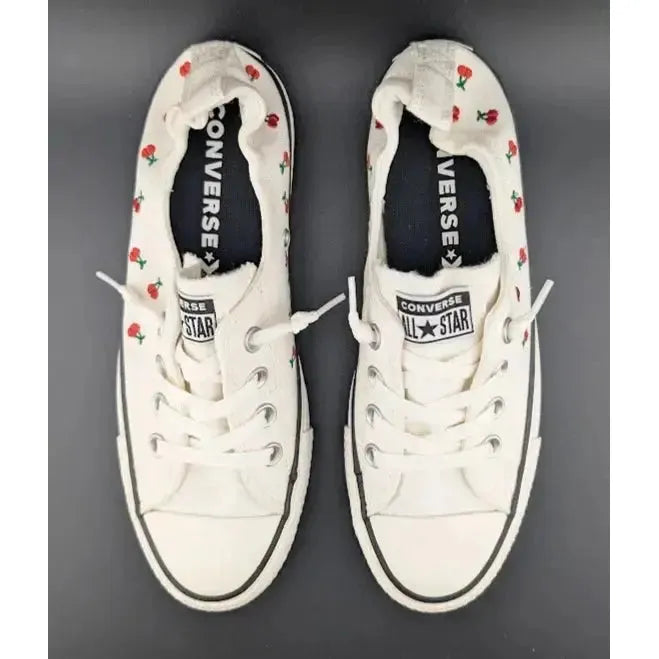 Converse Chuck Taylor All Star Shoreline Sneakers Women's Size 8 White Cherries - SoleComfort.shoes