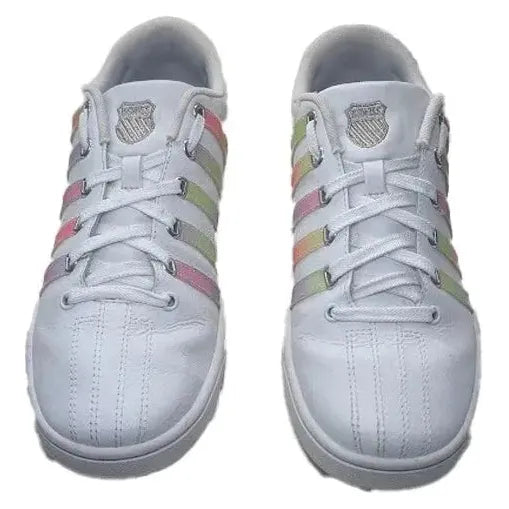 Pre-Owned K-Swiss Women's Court Pro II CMF White Rainbow Athletic Sneakers Womens Size 9.5 K-Swiss