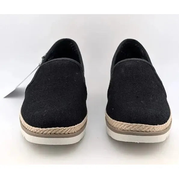 SKECHERS WOMEN'S Size 7 FLEXPADRILLE LO BALLET FLAT BLACK Espadrille 114020 Skechers