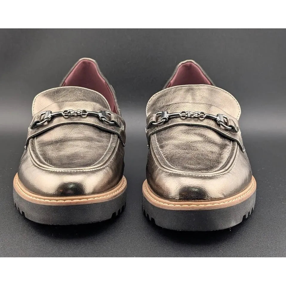 Franco Sarto Colette Loafers Women's 10M Pewter Metallic A22 SoleComfort.shoes