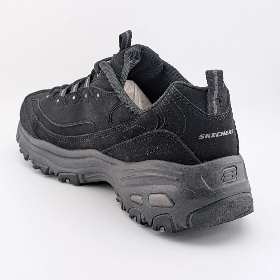 Skechers Womens Size 9.5W D'Lites Play On Black Lace-Up Oxford Sneaker 11949BBK SoleComfort.shoes