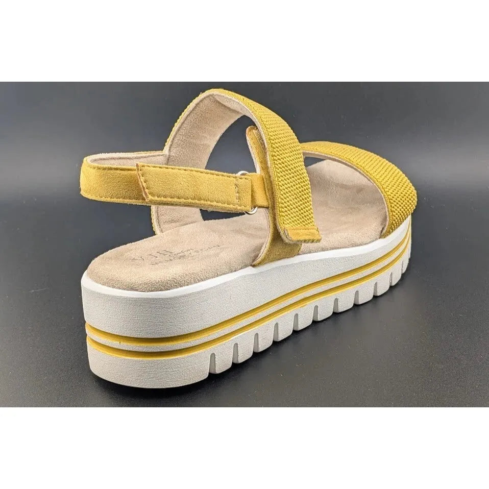 VJH Comfort Women's Size 10 Yellow Strappy Casual Platform Sandals -Memory Foam SoleComfort.shoes