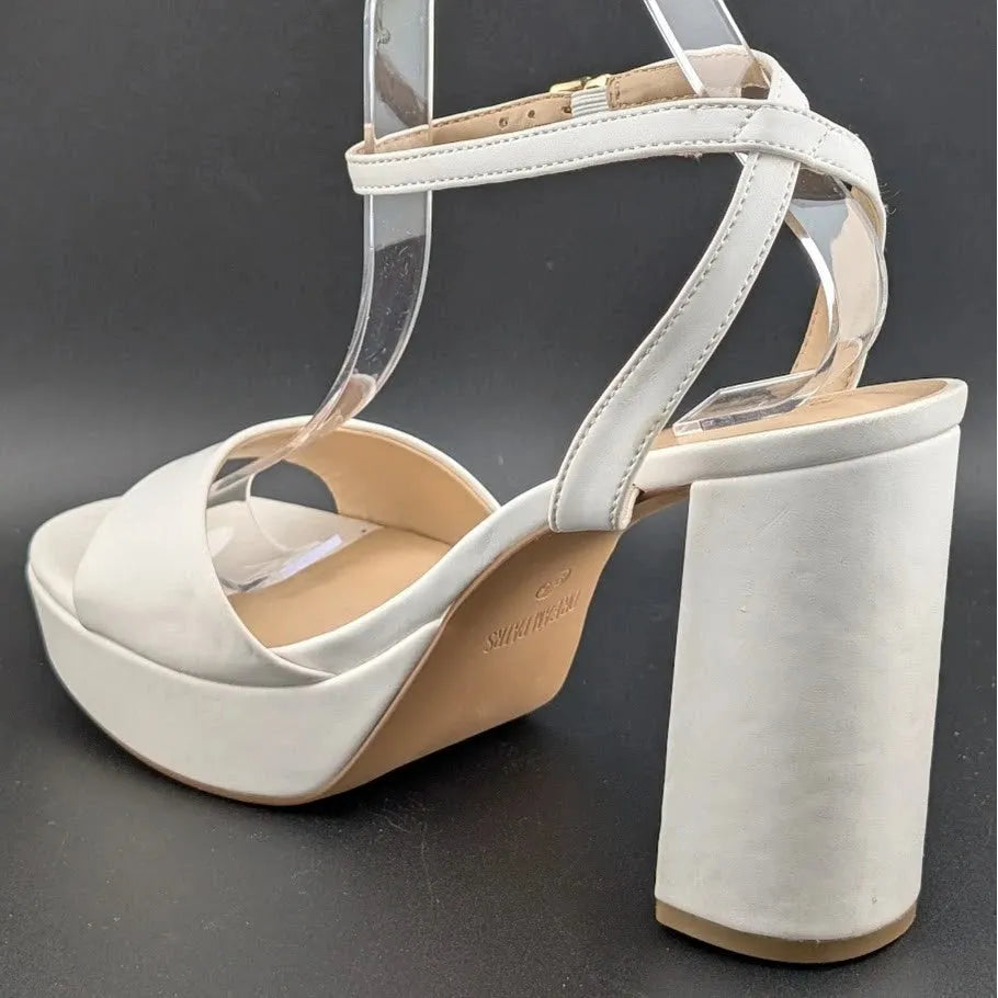 Dream Pairs Women Sz 9.5 White Platform Chunky Heels Pumps College Style Party Wedding Dream Pairs