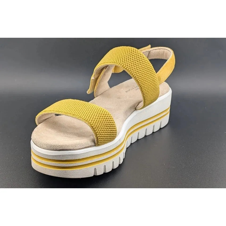 VJH Comfort Women's Size 10 Yellow Strappy Casual Platform Sandals -Memory Foam SoleComfort.shoes