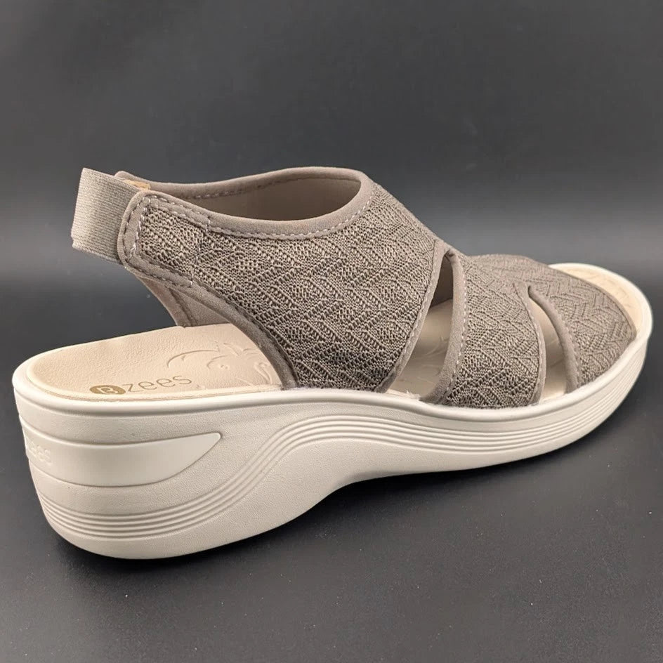 Bzees Size 11M Daytona Morel -Machine Washable Wedge Sandals Shoes Slides NIB SoleComfort.shoes