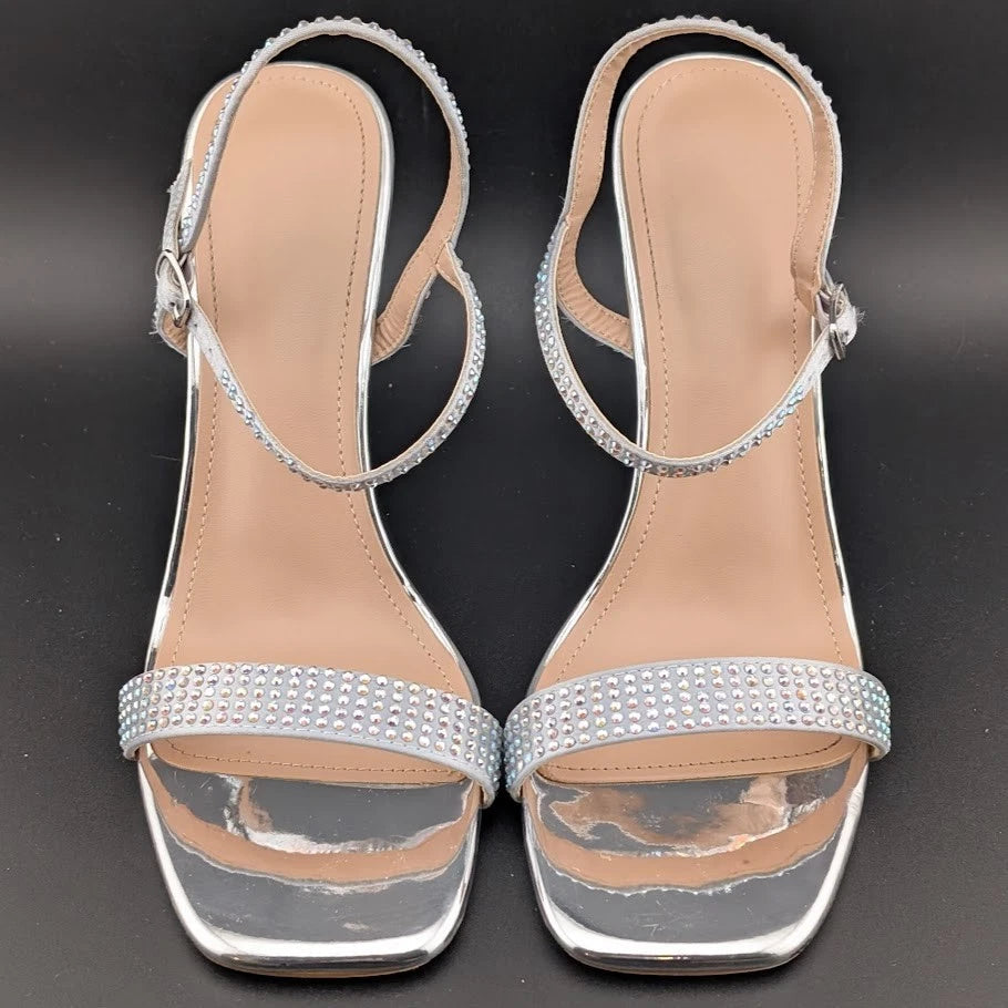 Women's Size 8.5 Stiletto High Heels Square Open Toe Sandal w/ Ankle Strap-Sexy! SoleComfort.shoes