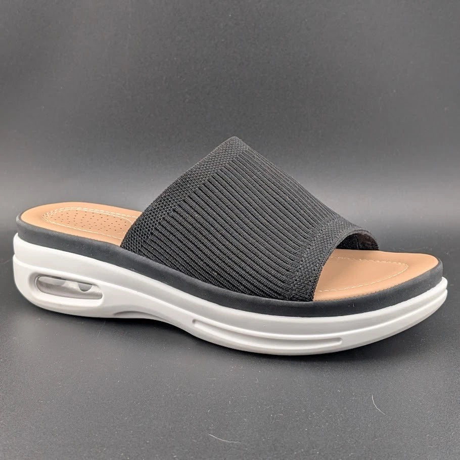 mysoft Women's Size 8 Walking Sandals Air Cushion Elastic Band Platform Shoes SoleComfort.shoes