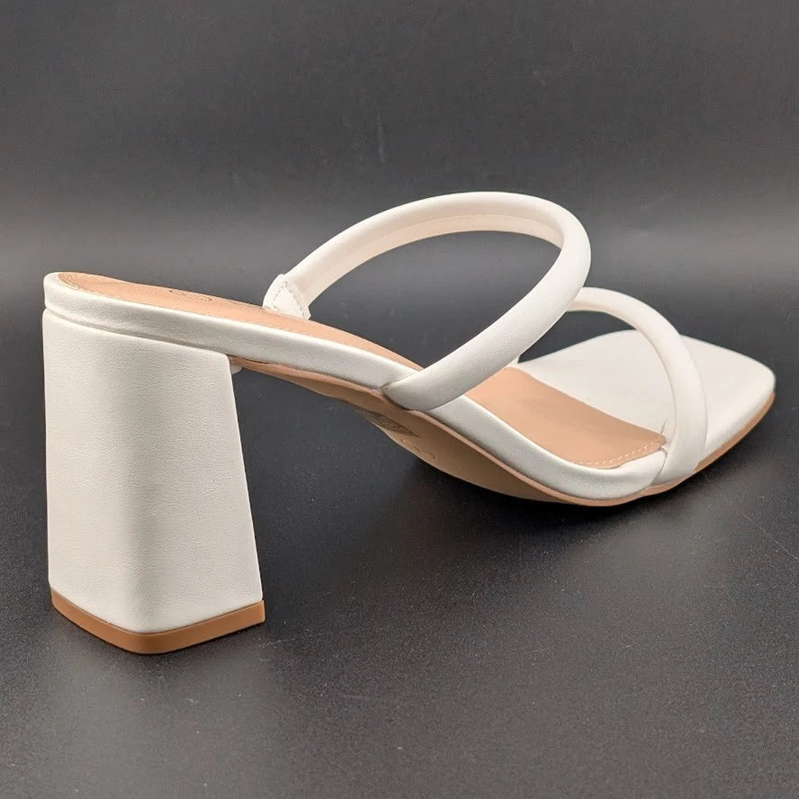 New Adidirk Women's Sz 7 3-in Chunky Heel Strappy Slide Sandals w/ Square Toe SoleComfort.shoes