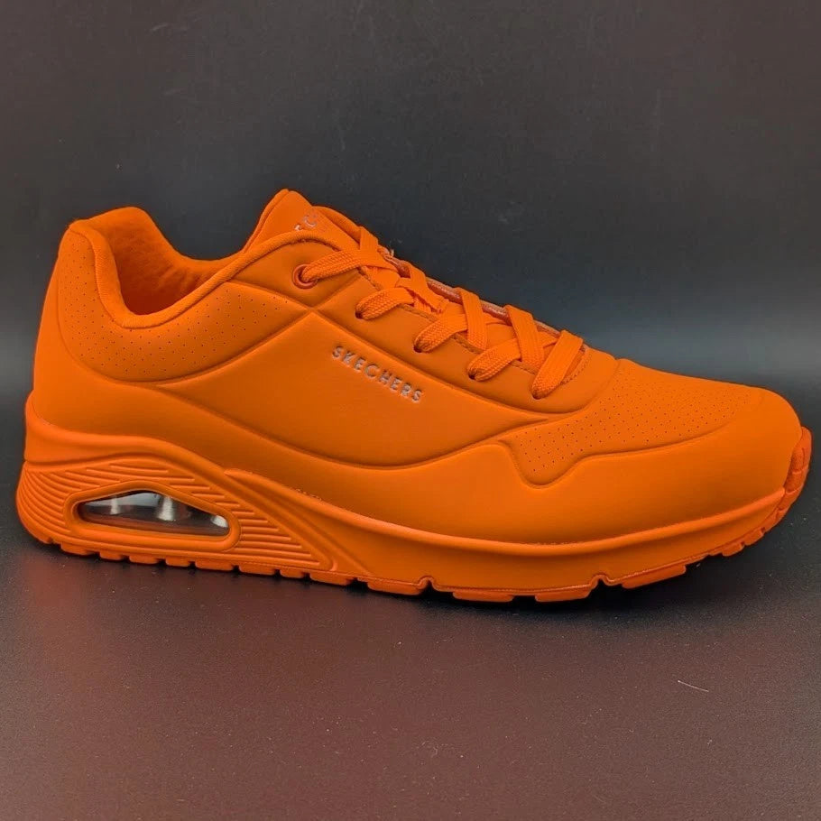 Skechers Womens Size 11 Uno-Night Shades Sneaker Shoes Neon Orange *FOOTBALL FAN Skechers