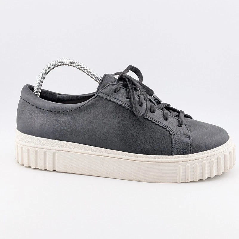Clarks Women's Size 10W Mayhill Platform Walking Shoe in Black Leather SoleComfort.shoes