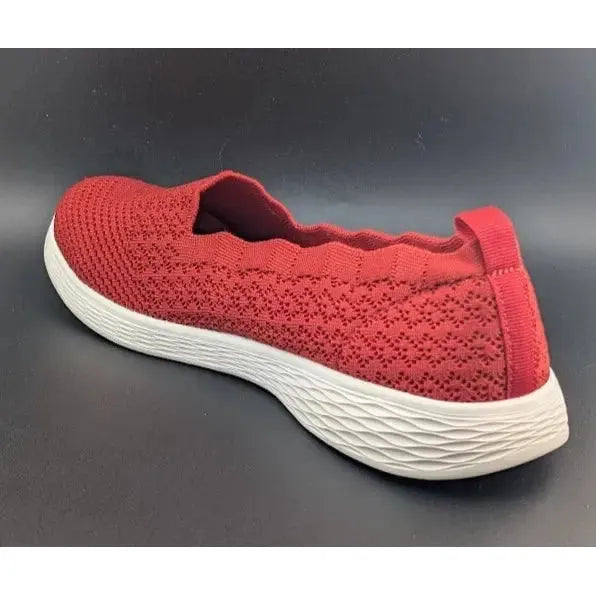 Womens Size 11 Scalloped Slip-on Knit Casual Ballet Flat Walking Sneaker EU 42.5 - SoleComfort.shoes