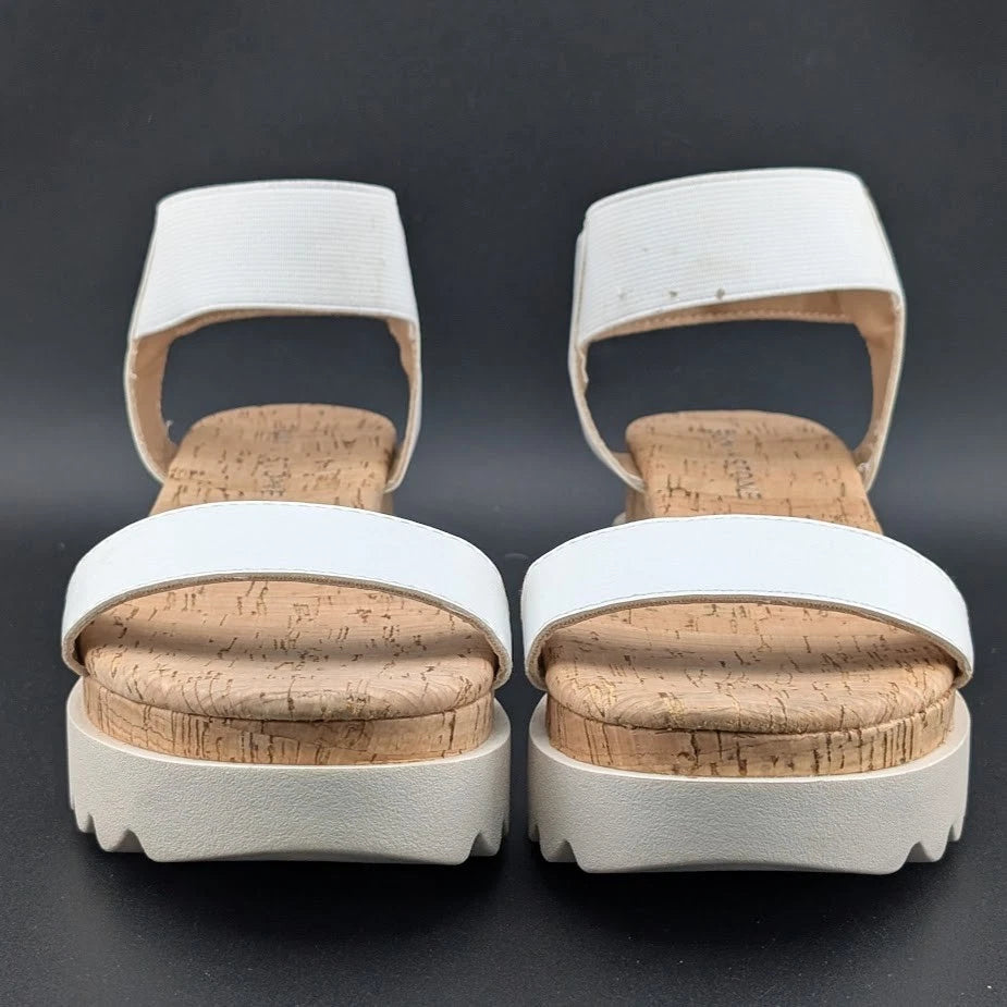 NIB Sun + Stone Women’s Red/White Cork Slip On Strappy Platform Sandal Open Toe Sun & Stone