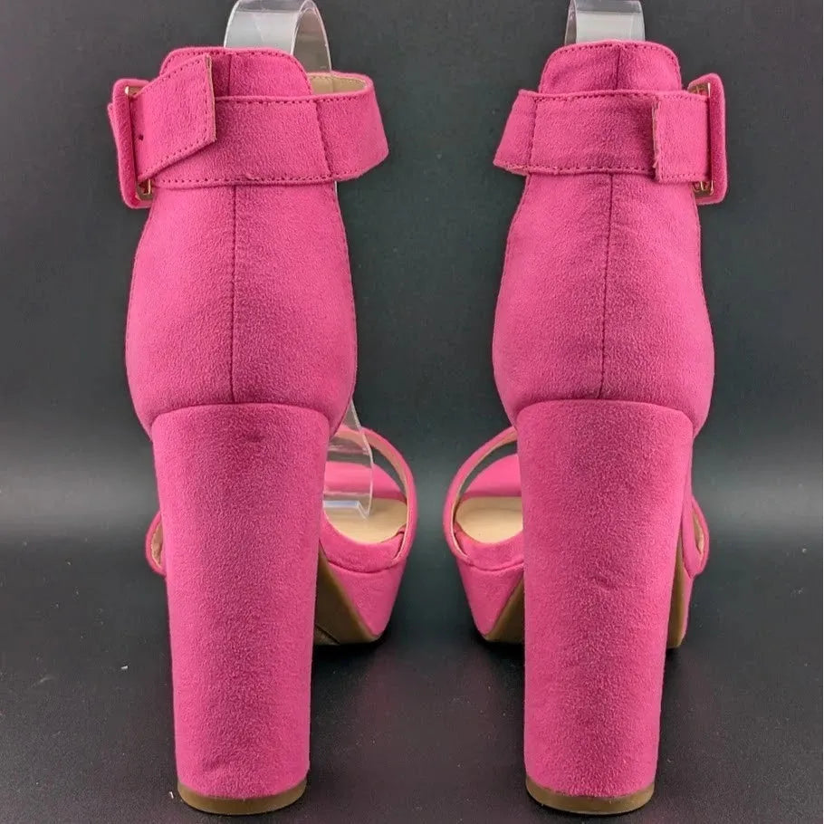 DREAM PAIRS Womens Sz 8 HI-LO Sexy High Heel Platform Pump Sandal Hot Pink SoleComfort.shoes
