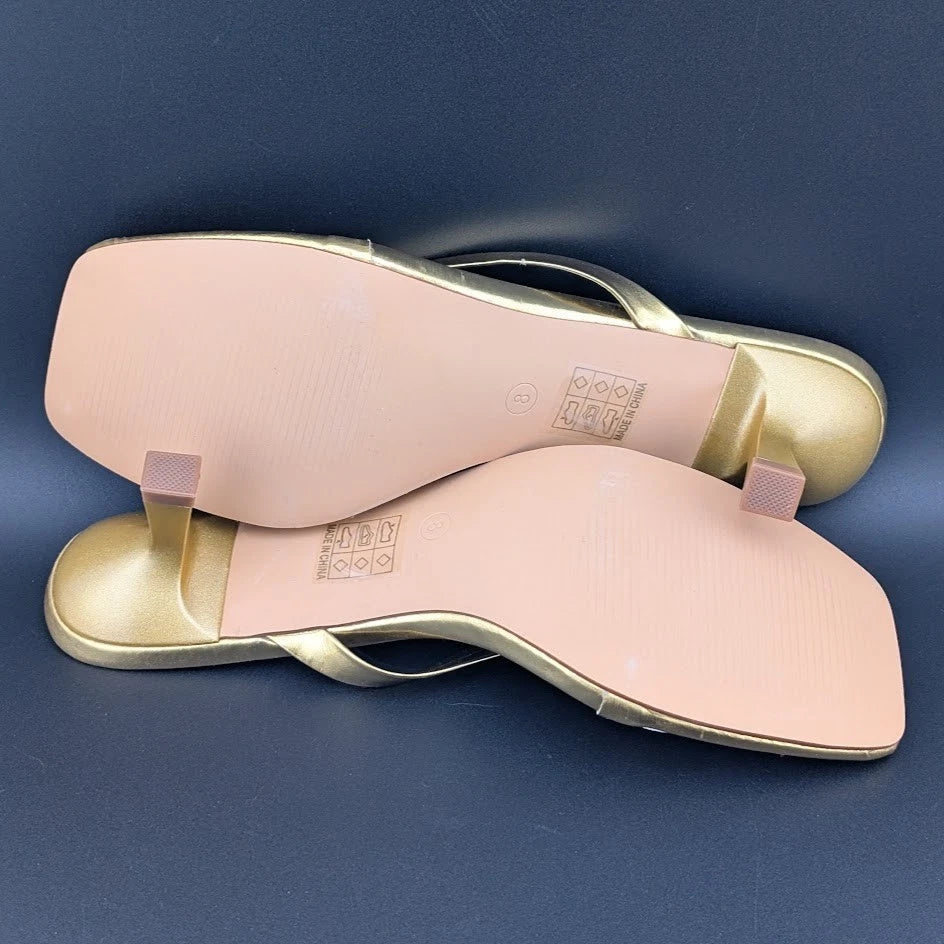 Women Flip Flop Low Kitten Heel Sandals Square Open Toe Thong Sandals Generic