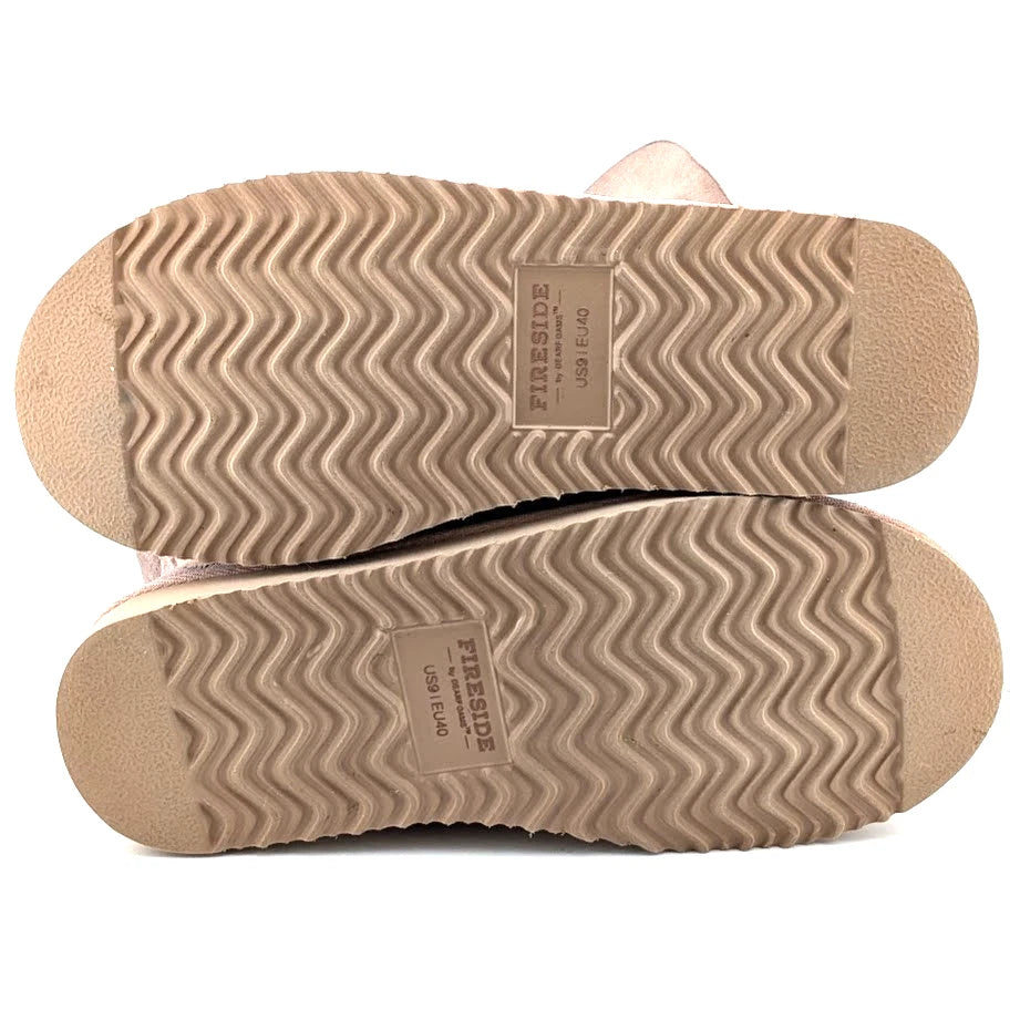 Fireside by Dearfoams Dusty Pink Size 10 Women’s Low Foldover Bootie WaterResist SoleComfort.shoes