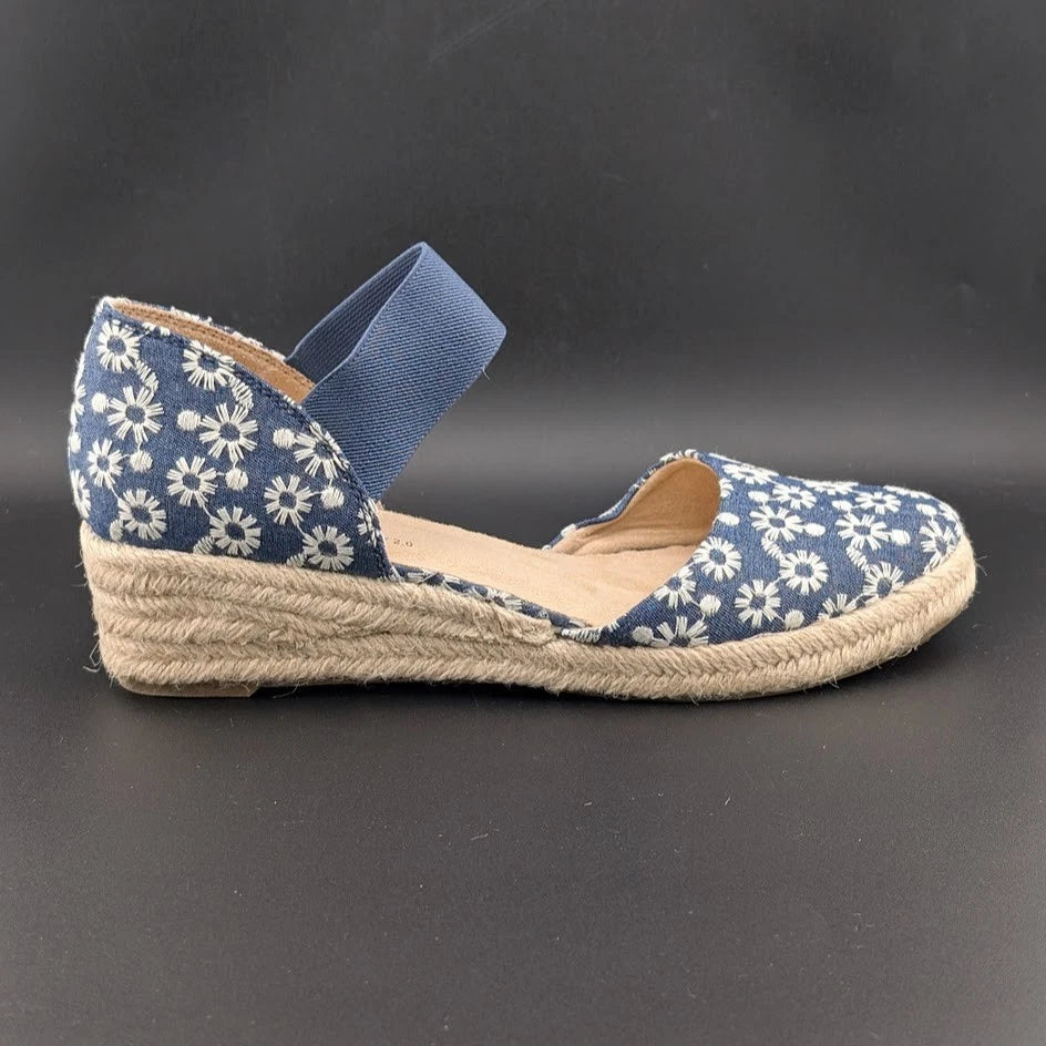 LifeStride Kaylee Espadrille Wedge Sandal Daisy Denim SoleComfort.shoes