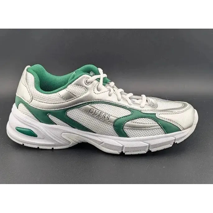 Womens GUESS Size 8 / 8.5 Lotty Glogana-R Sneakers/Shoes White/Forest Green - SoleComfort.shoes