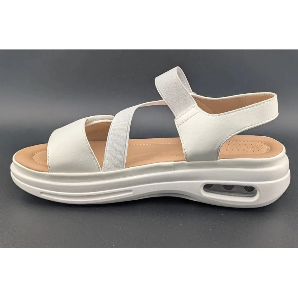 mysoft Women's Size 9 Walking Sandals Air Cushion Slingback Elastic Band Platform Shoes SoleComfort.shoes