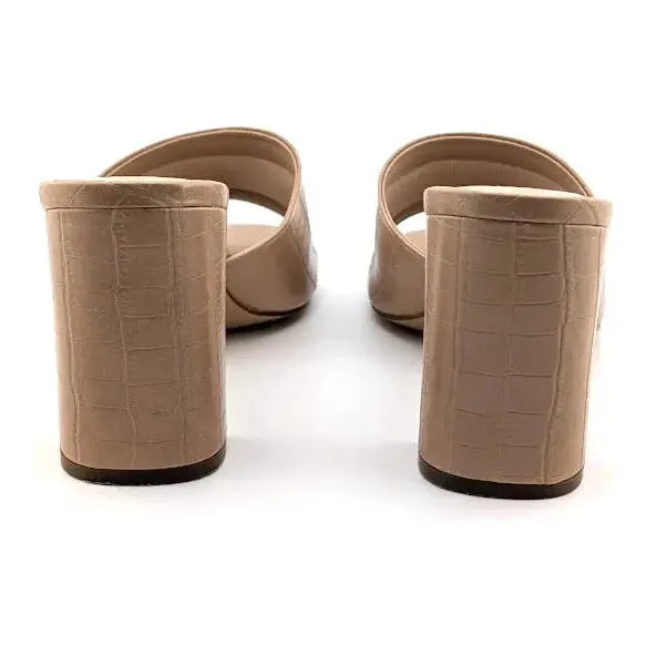 The Drop Womens Pattie High Block-Heeled Mule Sandal Size 7.5 Gold New The Drop