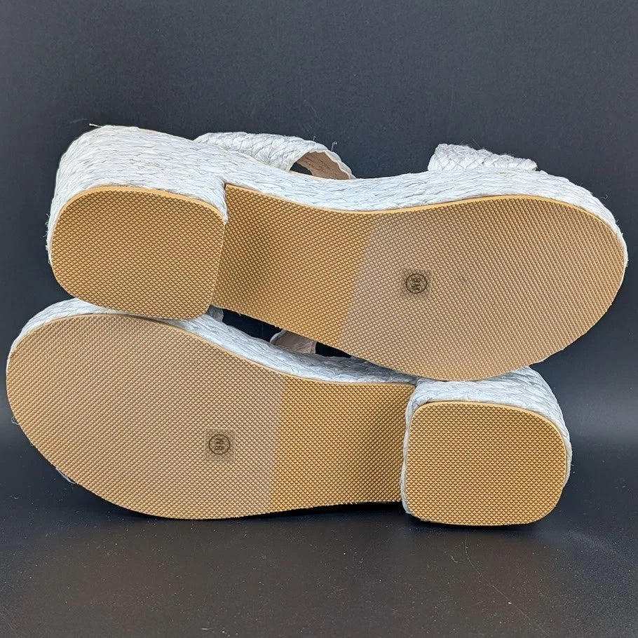 Womens Beach By Matisse Sz 9 Ocean Ave Platform Sandal Braided Raffia Block Heel Matisse