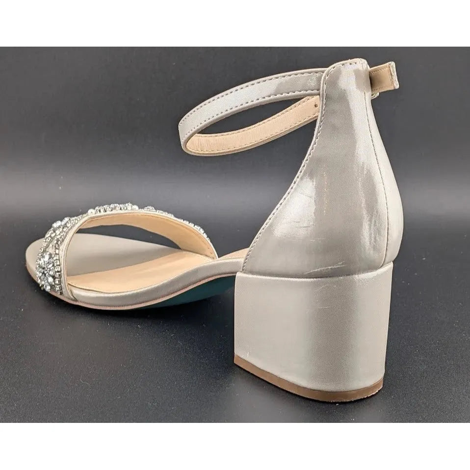 Blue by Betsey Johnson Women’s SB-Mel Heeled Sandal, Silver, Size 9M US SoleComfort.shoes