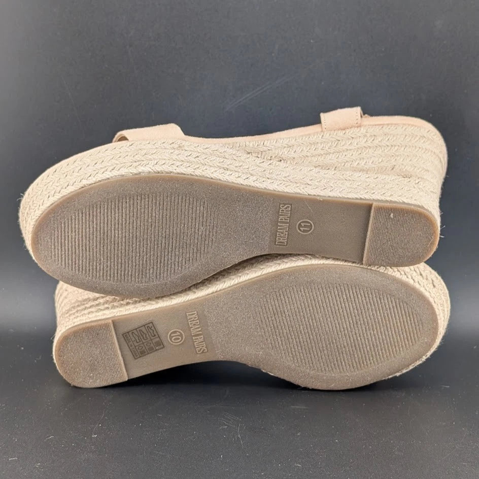 Dream Pairs Size 11 Women Espadrille Wedge Sandals Ankle Strap w/ Bkl Closed Toe SoleComfort.shoes