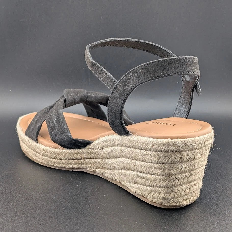 Luoika 9.5 Wide Womens Open Toe Espadrille Wedge Tie Lace Up Ankle Platforms. SoleComfort.shoes